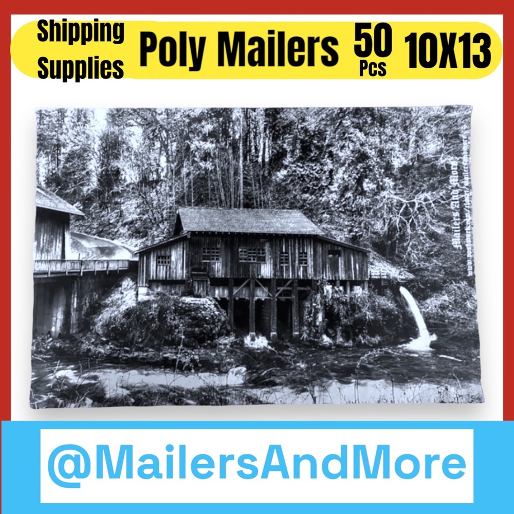 50 10X13 Poly Mailers Vintage Cedar Creek Grist Mill WA PRICE IS FIRM